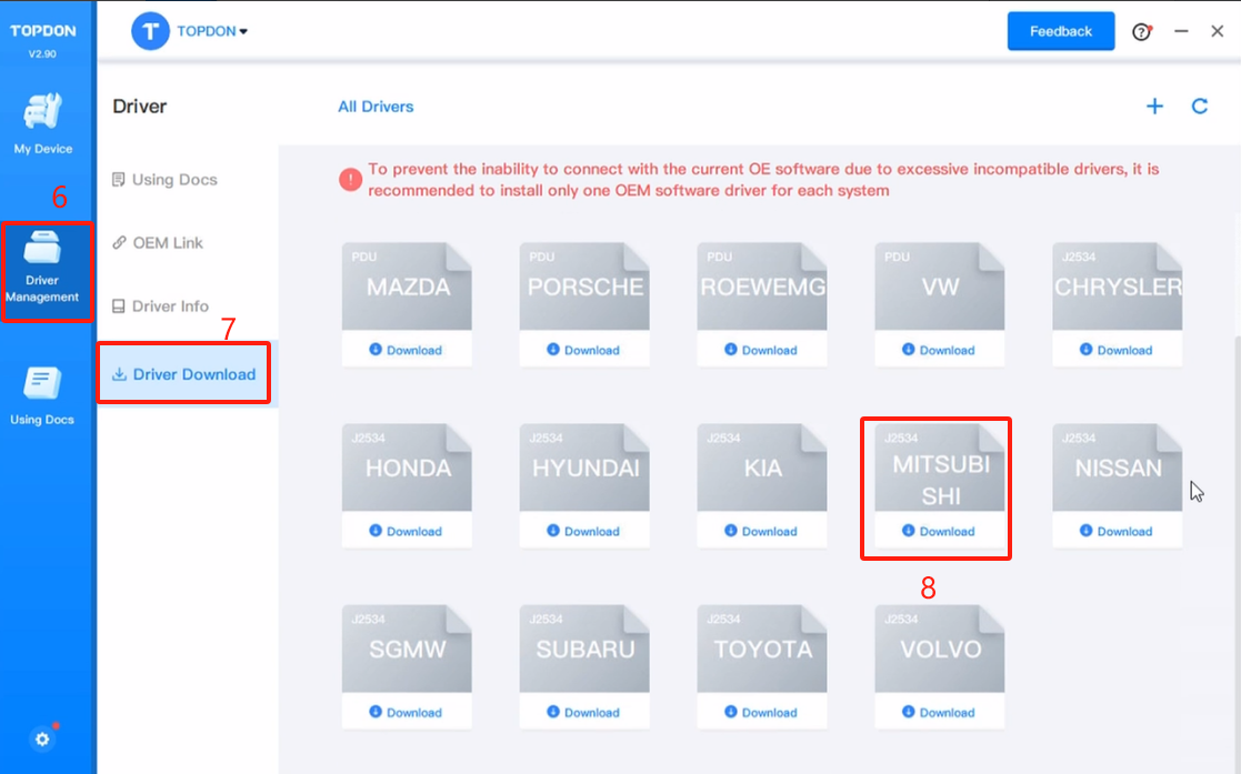topdon rlink Mitsubishi software 4