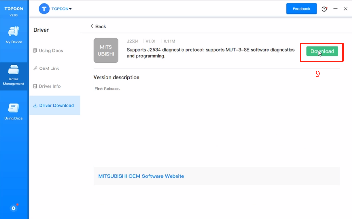 topdon rlink Mitsubishi software 5
