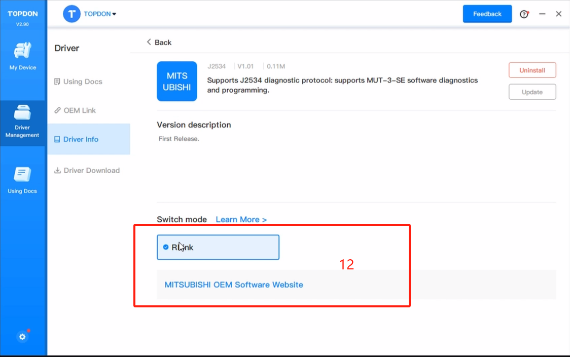 topdon rlink Mitsubishi software 7