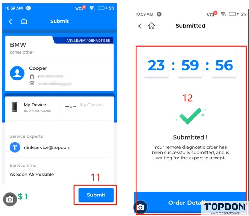 Topdon Rlink Lite remote diagnosis 10