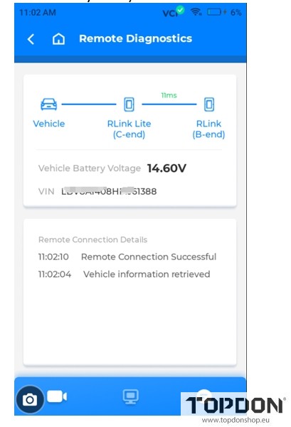 Topdon Rlink Lite remote diagnosis 12