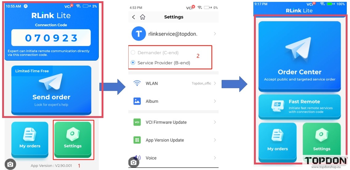 Topdon Rlink Lite remote diagnosis 2