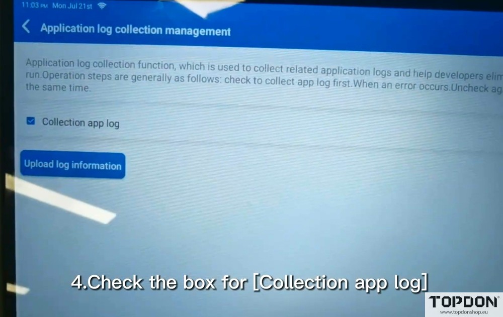 submit apk logs for topdon phoenix 5