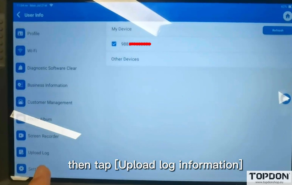 submit apk logs for topdon phoenix 6