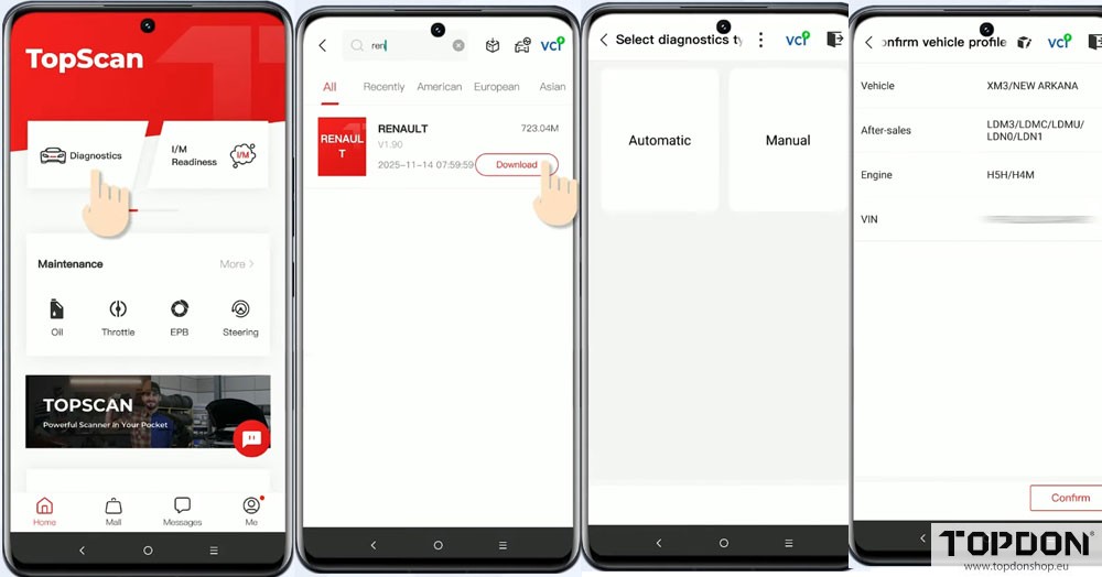 unlock renault gateway with topscan pro android 1