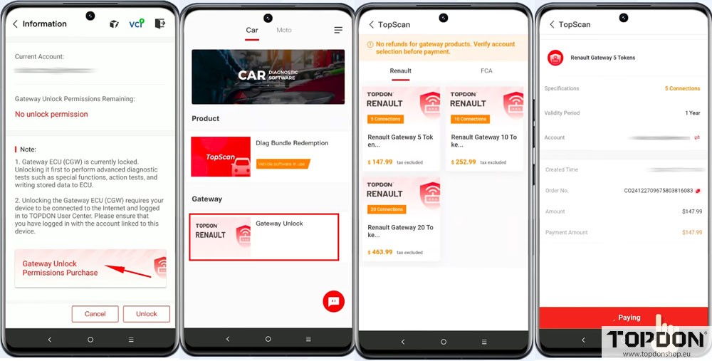 unlock renault gateway with topscan pro android 2