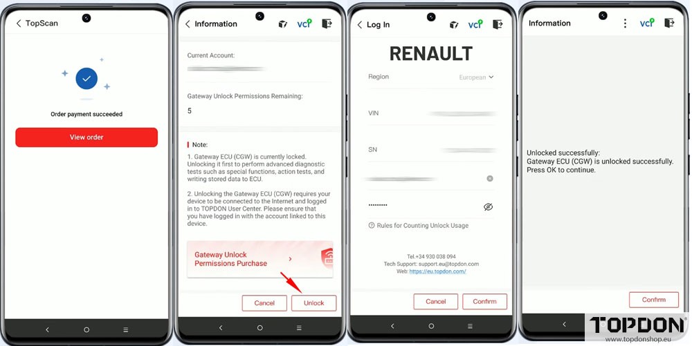 unlock renault gateway with topscan pro android 3