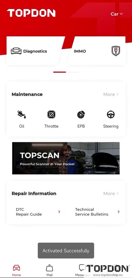 register topdon topscan 9