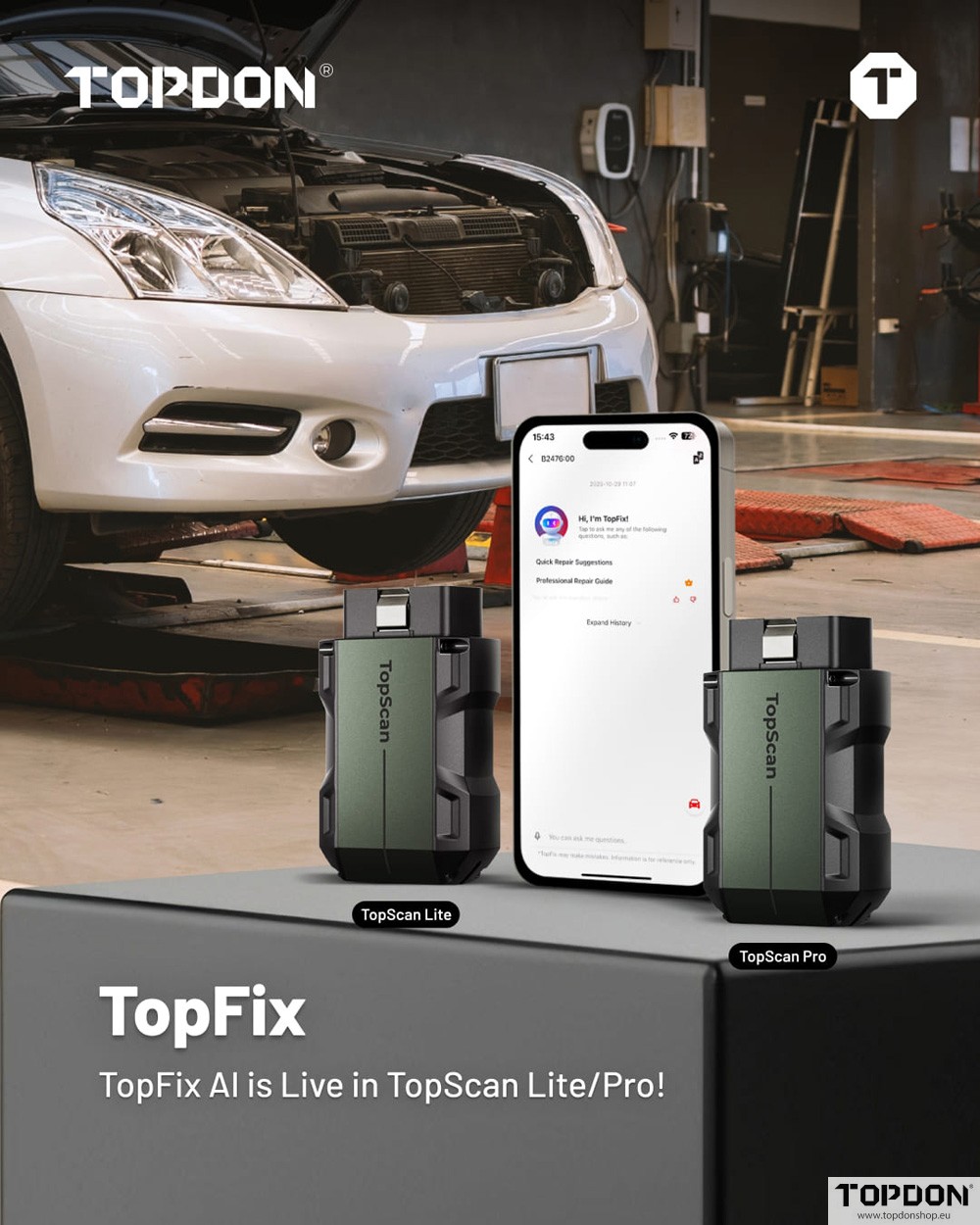 topdon topfox ai live on topscan pro 1
