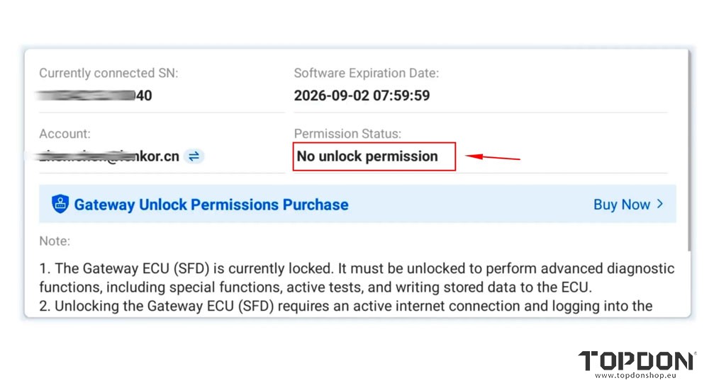 unlock vag sfd sgw with topdon 1