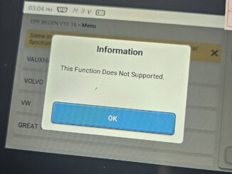 Topdon AD600S 2013 vauxhall vivaro DPF Regen Function Not Supported