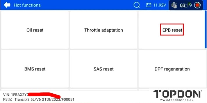 topdon artidiag800 bt2 2023 ford transit brake service mode 6 topdon artidiag800 bt2 2023 ford transit brake service mode 6