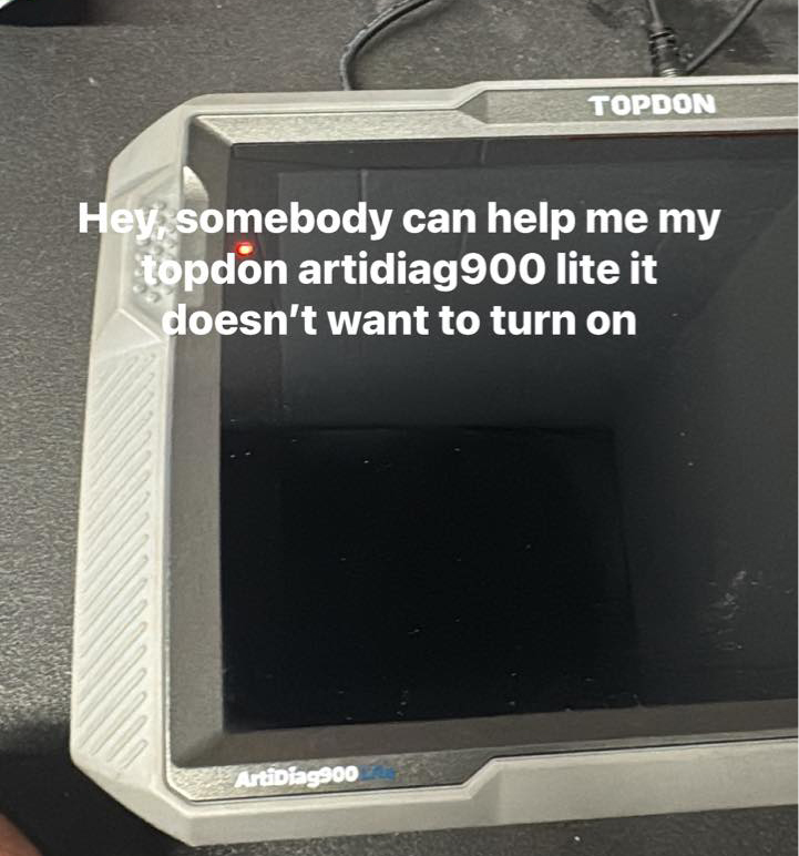 topdon artidiag900 lite not turn on topdon artidiag900 lite not turn on