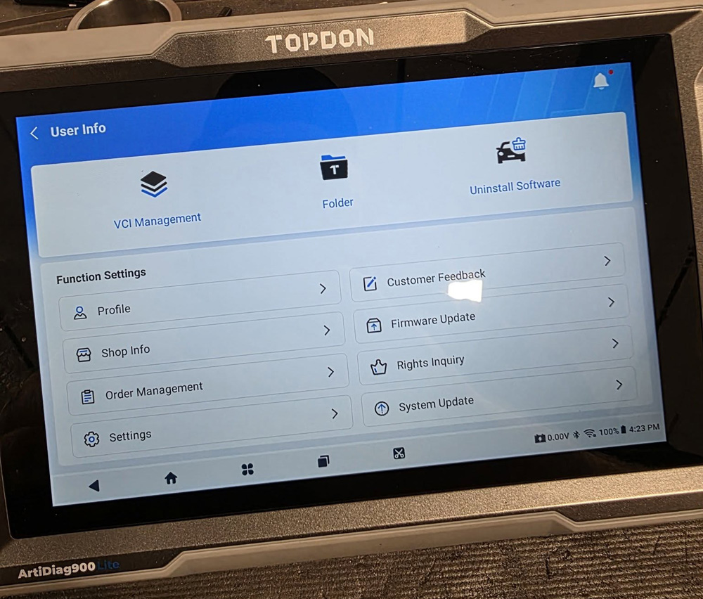 topdon artidiag900 lite DTC scans 2