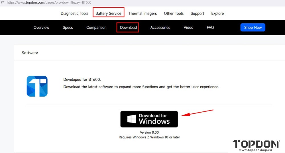 update topdon bt600 battery tester 2