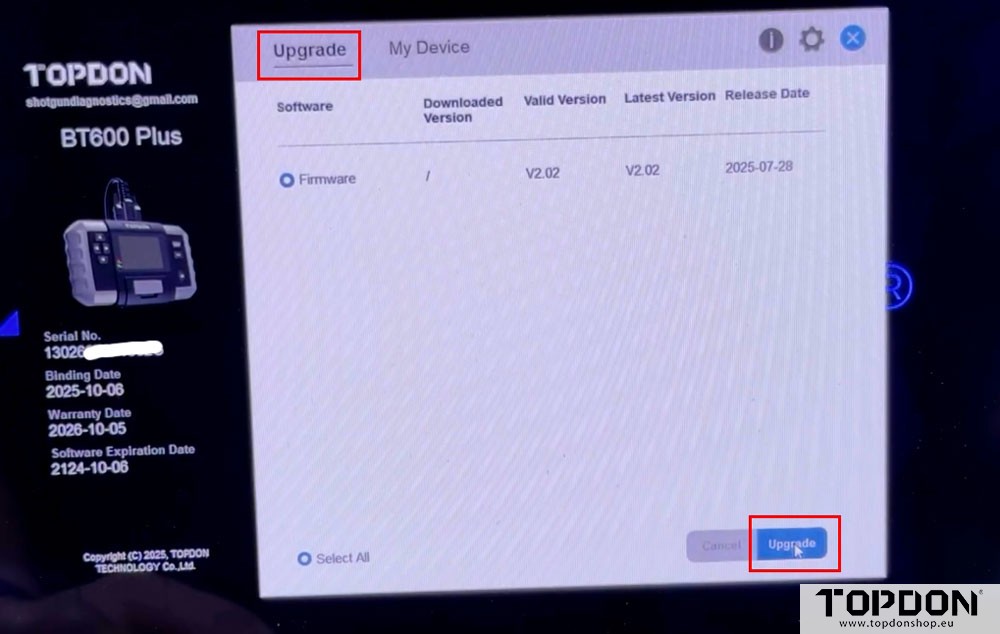 update topdon bt600 battery tester 8
