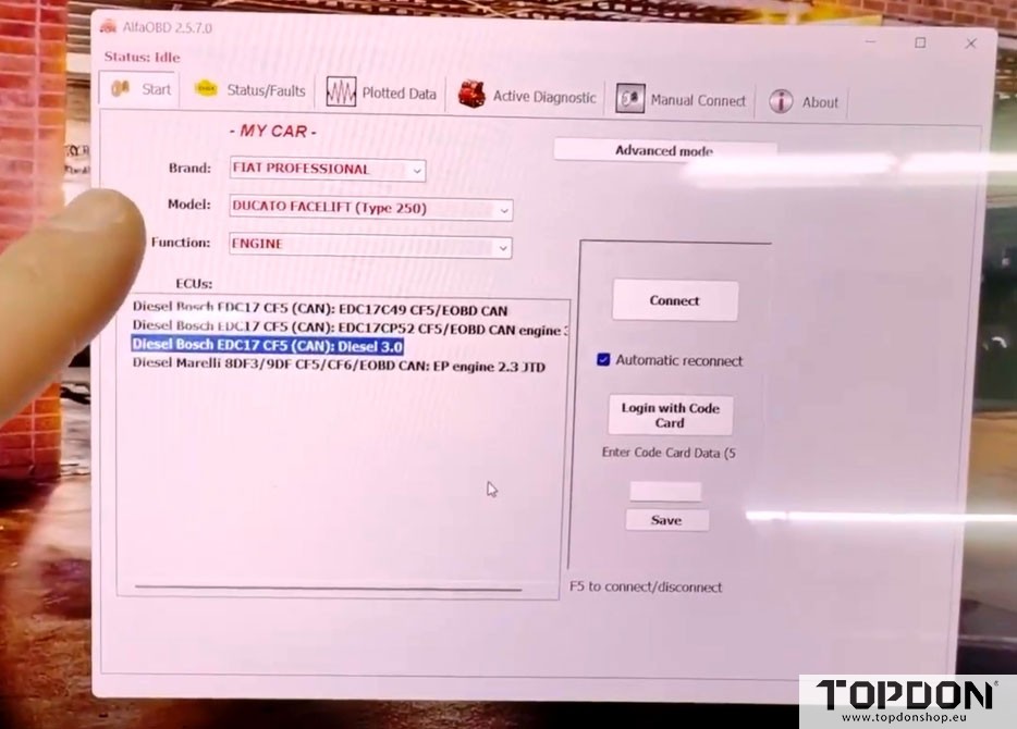 topdon one vci alfaobd ram promaster 2