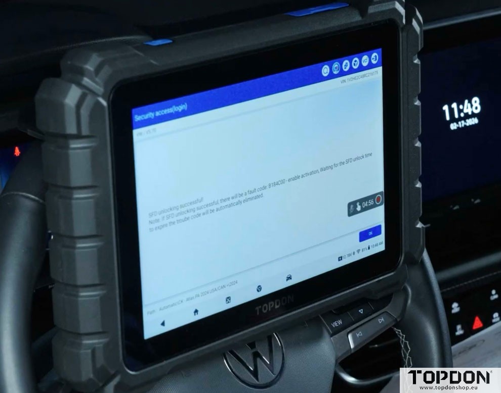 unlock vag sfd with topdon one 14