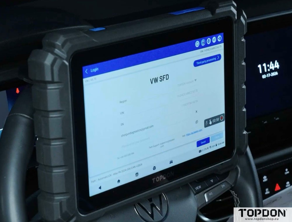 unlock vag sfd with topdon one 7