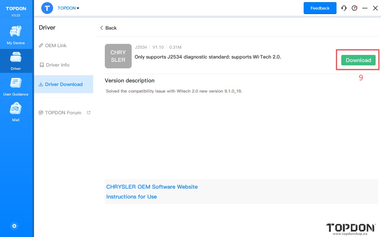 use topdon rlink x3 with chrysler witech 5 use topdon rlink x3 with chrysler witech 5