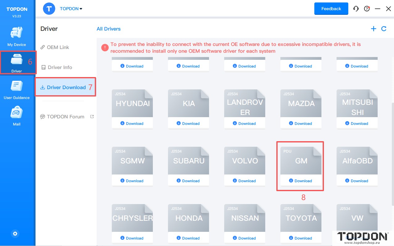 use topdon rlink x3 with gm tlc 1