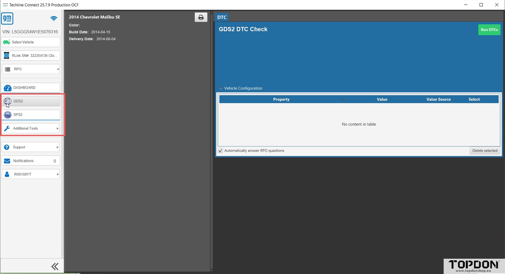 use topdon rlink x3 with gm tlc 12