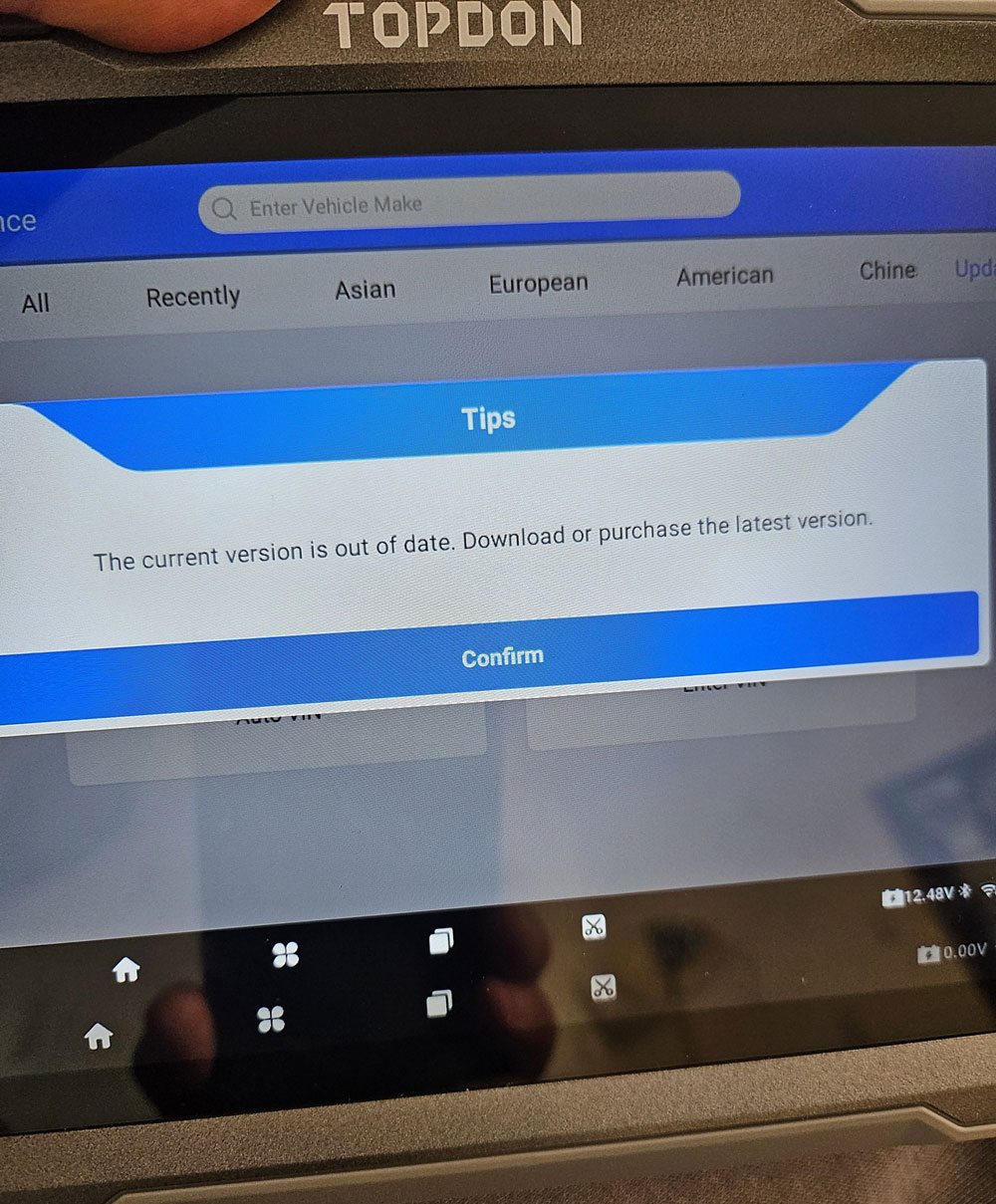 topdon artidiag900 lite current software out of date topdon artidiag900 lite current software out of date