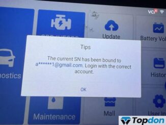 topdon current SN has been bound to another gmail