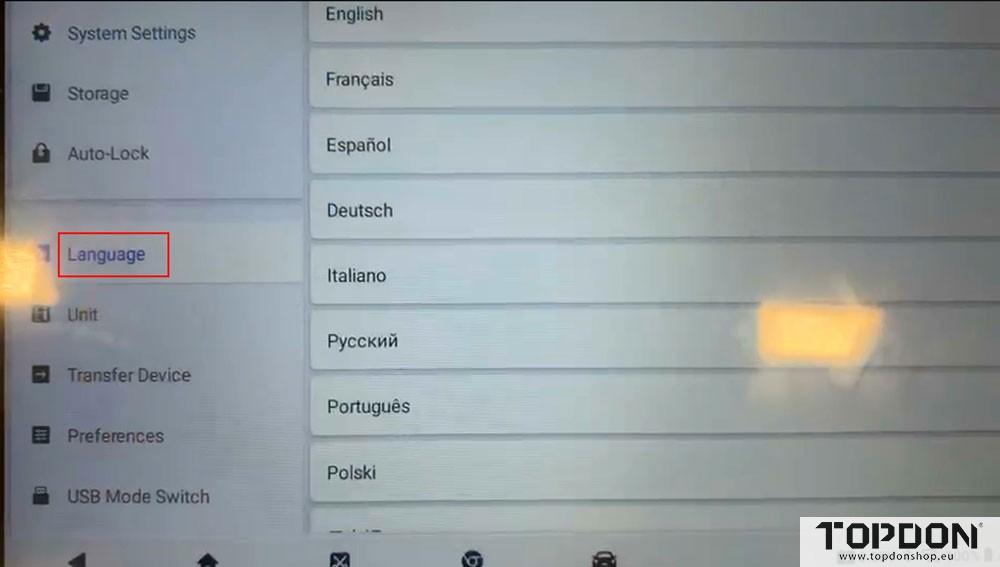 change topdon one language 3