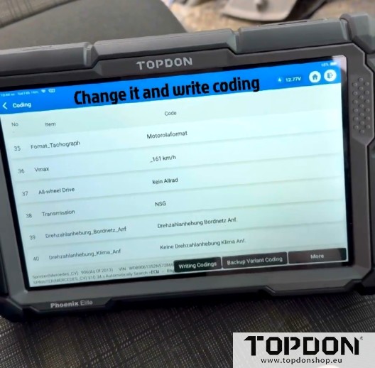 remove benz speed limit with topdon phoenix elite 5