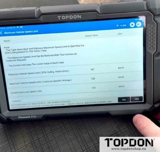 remove benz speed limit with topdon phoenix elite 9