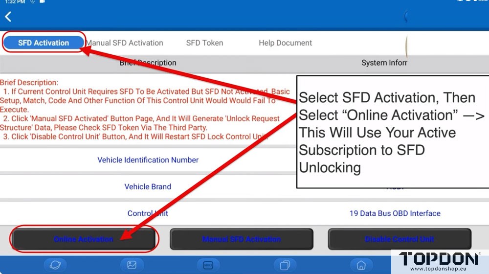 unlock vw sfd with topdon phoenix 12