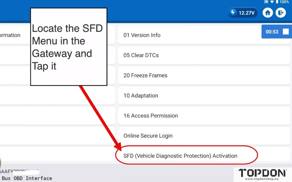 unlock vw sfd with topdon phoenix 5