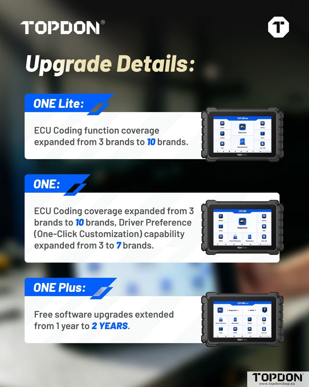 Topdon ONE ecu coding up to 10 brands 2