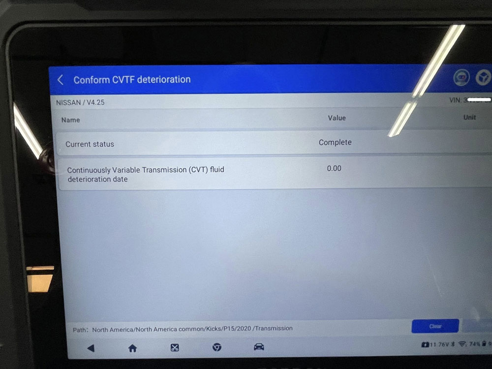 topdon one reset nissan kick cvt counter 2