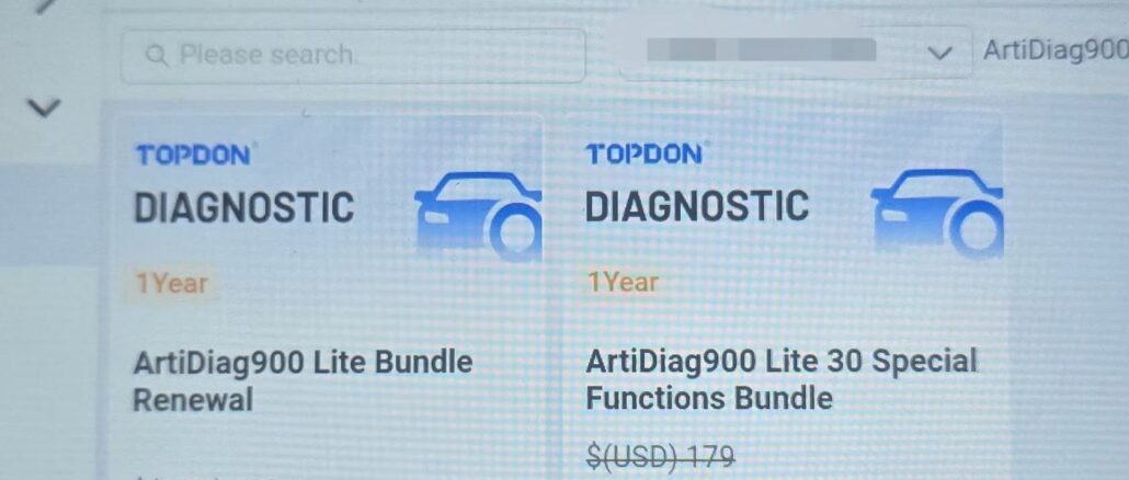 Topdon AD900 Lite renewal bundle