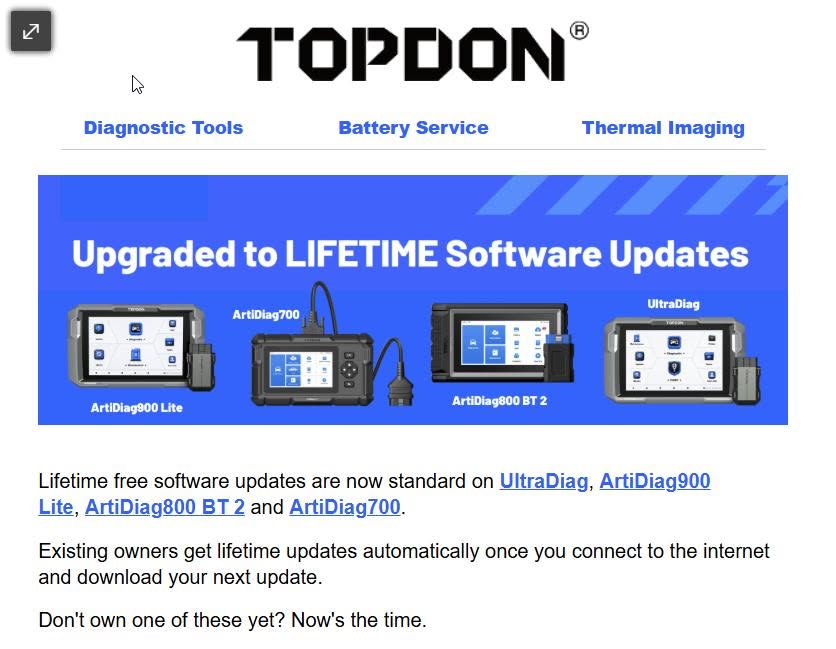 topdon ultradiag ad900 lite lifetime free update