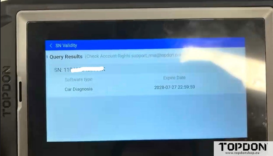 check topdon gateway expiration date 4