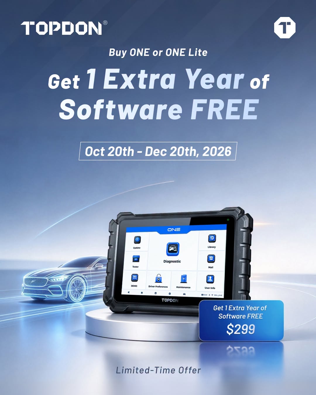 topdon one get etra 1 year free update