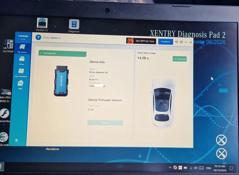 topdon rlink x7 xdos connection failed 1