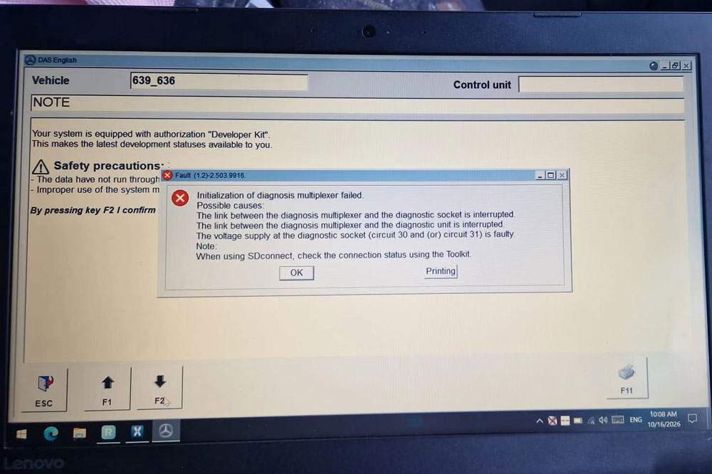 topdon rlink x7 xdos connection failed 3